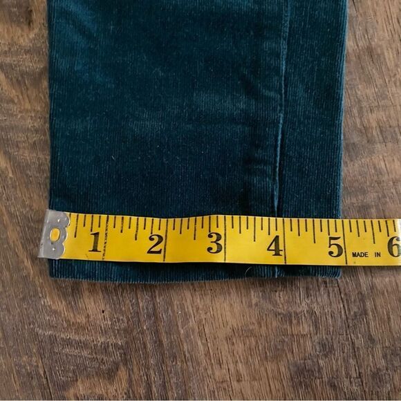 Anthropologie Pants Pilcro Teal corduroy Cotton Stretch 25 Green Boho - Picture 8 of 10